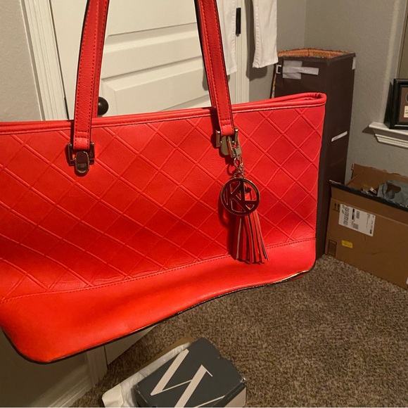 Red-orange Kate Landry purse/tote - Picture 3 of 3